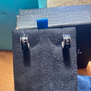Coach black and silver stud earrings